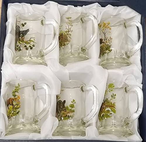 GTK - Geweihe & Trophäen KRUMHOLZ Lot de 6 verres à liqueur avec motif de chasse coloré - 2 cl