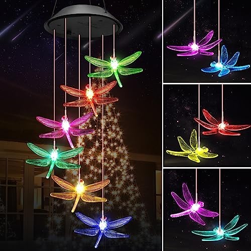 Winzwon Geschenke für Oma Frauen Mama Solarlampen für Außen Garten Balkon Deko Wetterfest, Solar Windspiele für Draußen Hängend, Terassendeko Solarleuchten Oster