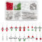 SUNNYCLUE 1 Box DIY 10 Pairs Christmas Charms Earring Making Kit Angel Beads for Jewelry Making Snow Flower Angel Wings Beads Faceted Bicone Crystal Glass Jump Rings Earrings Hooks Adult Women