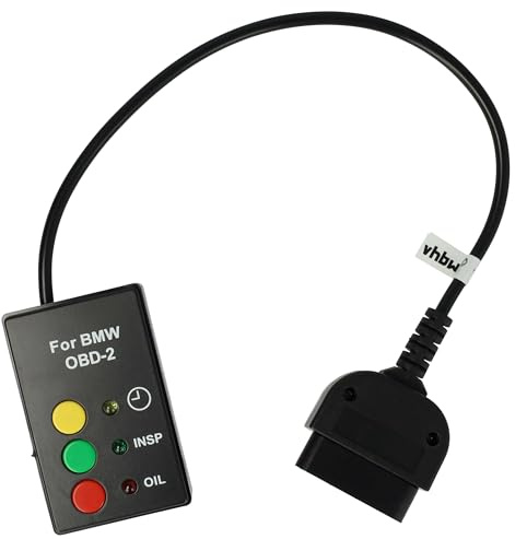 vhbw OBD2 Service Rücksteller kompatibel mit BMW E38 | E39 - Öl Inspektion Wartung Resetter Schwarz (ab Bj. 2001, ohne CAN-BUS/I-Drive)