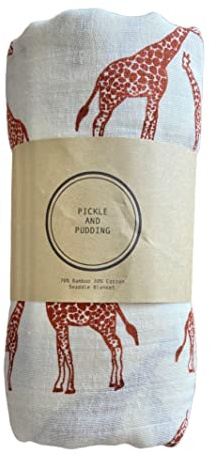 Muslin Swaddle Bamboo Newborn Baby Blanket Wrap - Extra Large Muslin for Boys and Girls - Giraffe Design