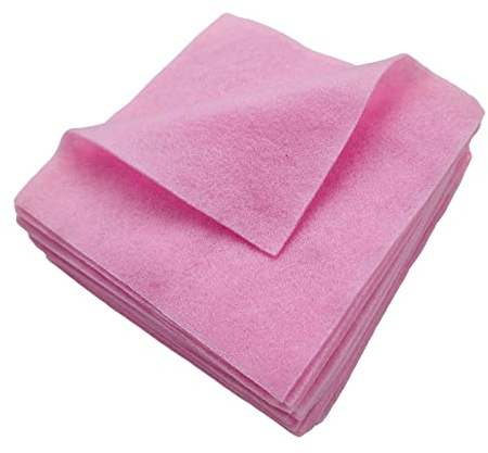 Jtnohx Weicher Filzstoff, Flexibler Bastelfilz, Filzplatten zum Basteln, 1,4mm dickes 15x15cm Farbig Filz für Nähprojekte und Diy (Rosa)