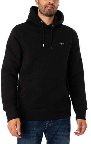 Gant Herren Reg Shield Hoodie Kapuzenpullover, Schwarz, XXL EU