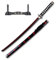 Uvency Roronoa Zoro Anime Swords Handmade Katana Anime Original Texture Shusui/Wado Ichimonji/Kitetsu/Yubashiri per Giochi Di Ruolo e Collezione con un Espositore, Yubashiri D/Shusui a