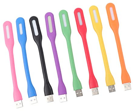 OSALADI Tragbare Nachtlampe 8 Stücke Lesen Kleine Power Nacht Mini Schüler Kreative Tragbare Für Gemischte Tastatur LED Farbe Praktische USB Licht Computer Bank Lampe Zu Hause Leselicht