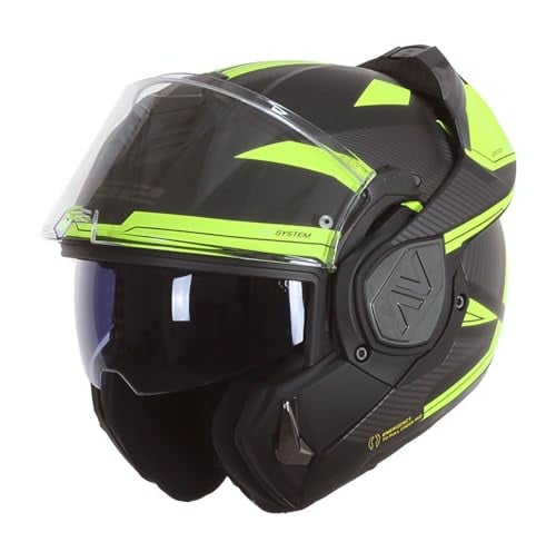 LS2, Klapphelm Motorrad ADVANT REVO Black H-V Yellow, XL