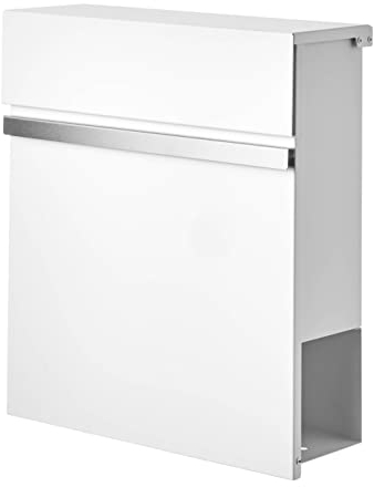 AMARE Design XXL Edelstahl Briefkasten Series 5-37 x 41 x 13 cm - Weiß