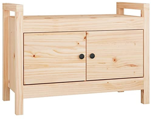 Chusui Flurbank, Sitzbank Esszimmer, Küchenbank, Bank Esszimmer, Hockerbank, Pflanzenbank, Betthocker, Sitzecke Küche, 80x40x60 cm Massivholz Kiefer