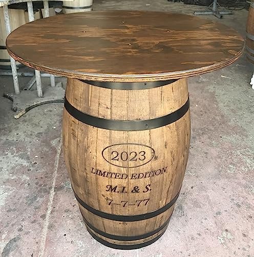 Agorà Botti Fass Tisch 100 lackiert Nussbaum dunkel und mit Feuerlogo auf Anfrage