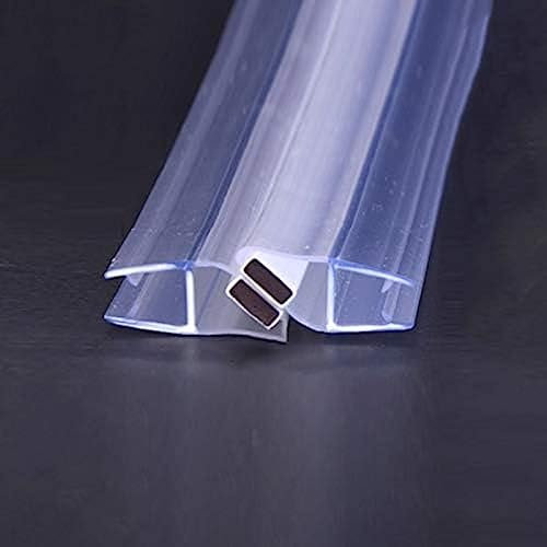 2pcs Shower Screen Seal Rubber,Shower Screen Seal Strip,With Magnetic Pvc Clear Bath Shower Screen Door Seal For 6/8/10/12 Mm Glass,bathroom Tempered Door Magnetic Silicone Strip,90°(with Magnetic