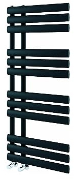 Go Bathrooms Black Towel Radiator 1130 x 500 Heated Towel Rail Vertical Designer Bathroom Radiator Heated Ladder Rail Central Heating