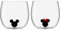 JoyJolt Disney Mickey Mouse Icon Weinglas ohne Stiel, 340 ml, farbige Glaswaren, Disney-Geschenke, Disney-Tassen, Disney-Sammlerstücke für Erwachsene, 2 Stück