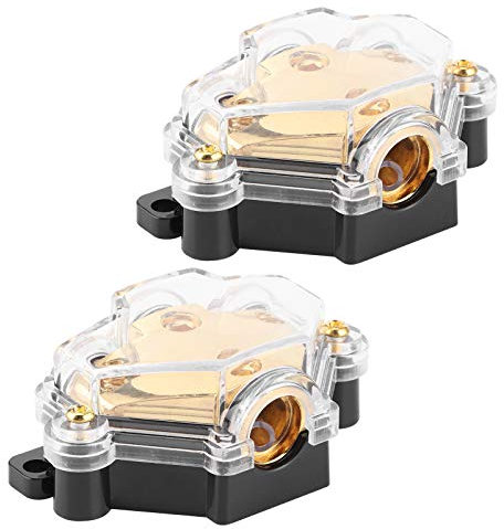 XTevu Audio Power Ground Block 2pcs, 1 in 3 Ways Power Distribution Block, Car Boat Amplifier Cable Splitter Circuit Protector for Auto Audio System