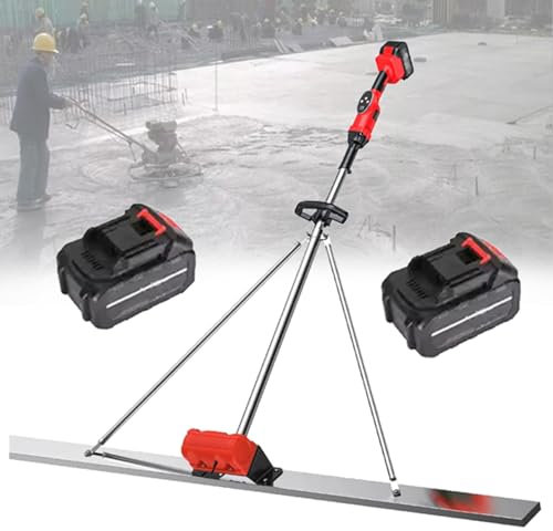 Quixnova Outil de Finition de Chape de Surface en béton – Machine vibrante de Finition de Ciment de Chape électrique sans Fil – Règle de nivellement de Surface de Ciment de Chape électrique,1.8m