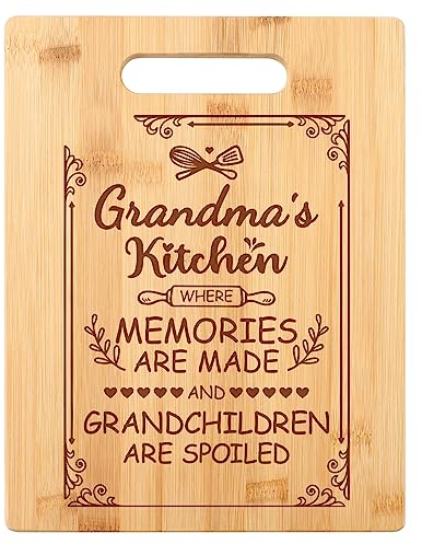 Tulolvae Grandma Gifts, Bamboo Chopping Board Great Birthday Gifts for Grandma on Christmas, Mothers Day Presents for Granny from Grandchildren, 8.5 * 10.8 in