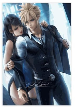 yiili Anime-Poster Final Fantasy VII (3), Leinwand-Poster, Schlafzimmer-Dekor, Sportlandschaft, Büro, Raumdekoration, Geschenk, ungerahmt, 30 x 45 cm