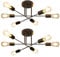 CBJKTX 2ER Deckenlampe Vintage Deckenleuchte Retro 6 Flammig Wohnzimmerlampe Industrie E27 Kronleuchter Schwarz Schlafzimmerlampe Industriellampe Esstischlampe Rustikal Stil (ohne Leuchtmittel)