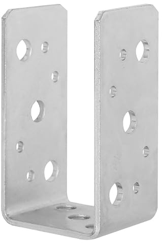 BK SHOP Pfostenträger U-Form zum Aufschrauben | Stützenfuß 45 x 100 x 45 mm | Pfostenanker Verzinkter Stahl 3,5 mm | Bodenanker für Holzpfosten | Pfostenschuh für Terrassen und Zäune