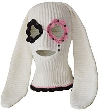 LERONO Sturmhaube mit Hasenohren, lustige Sturmhaube, Halloween, Sturmhaube, langer Hasenohrenhut, Hasenohren, Hasenohren, Sturmhaube, Hasenohren, Sturmhaube