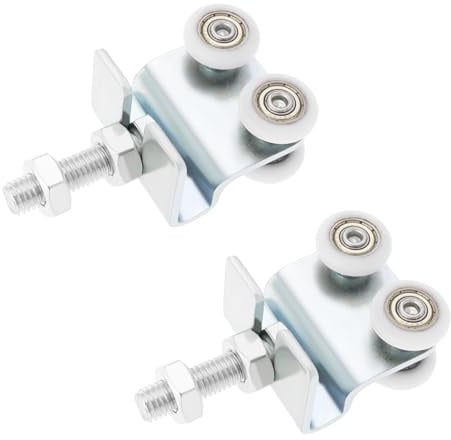 YINETTECH 2 x Nylon-Gleitschienenrollen-Vorrichtung, Edelstahl-Rollenwagen-Set mit Schrauben und Muttern für Scheunentore, Schiebetüren, Küchenräume