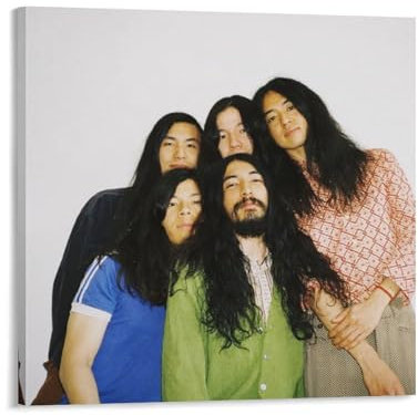 Kikagaku Moyo Poster, japanische Band, cooles Poster, Gemälde, Leinwand, Wandkunst, Wohnzimmer, Poster, Gemälde, 40 x 40 cm