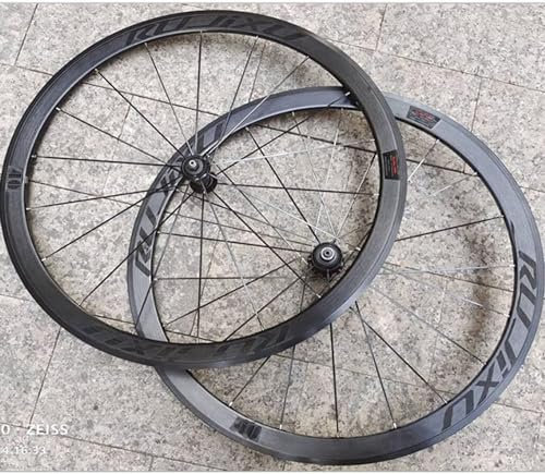 NBTRXWAFR Rennrad Laufradsatz 700C Doppelwandfelgen Carbon Kassettennabe V Bremse 8-9-10-11 Geschwindigkeits Vorderseite 2 Hinten 5 Lager Laufrad,Schwarz