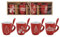 Set 4 Tazzine Natalizie con Cucchiaino Rosse