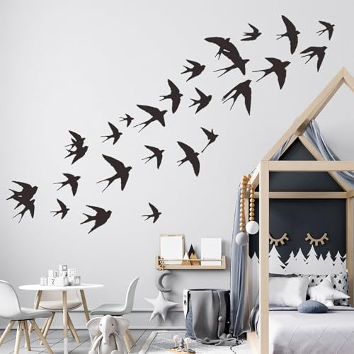astylishome Wandtattoo Kinderzimmer Wandtattoos Vögel Wandsticker Wanddeko Selbstklebend Wand Aufkleber Frühling Wohn- & Schlafzimmer Küche Bad Flur Deko 1001
