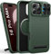 SIXBOX Magnetic Case for iPhone 16 Pro Max, Compatible with MagSafe, Kickstand, Slide Camera Cover, Military-Grade Protection, Protective Slim Rugged Women Men Phone Case for iPhone 16Promax, Green