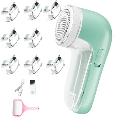 Fabric Shaver, Electric Lint Remover Fabric Shaver With 8 Extra Blades, Portable Lint Remover For Clothing, Usb Rechargeable Bobble Remover, For Clothes And Furniture, 1 Extra Hair Stick