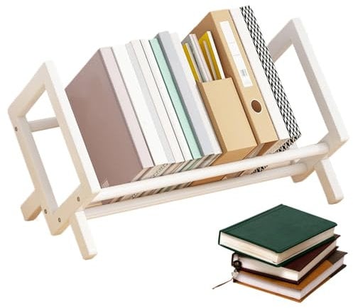 Nybhyjka Libreria per scrivania, libreria da scrivania - Dormitorio da tavolo - Organizzatore porta libri da tavolo, scaffale per libri da tavolo, libreria inclinabile per di libri