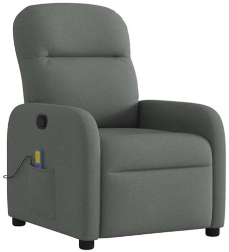 vidaXL Massagesessel Dunkelgrau Stoff, Massage TV-Sessel, Sessel mit Massagefunktion, Fernsehsessel, Massage Fernsehsessel, TV-Sessel, Sessel