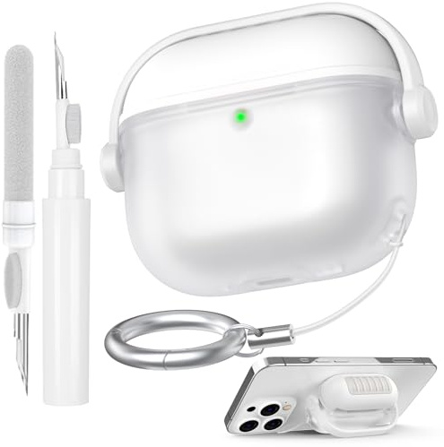 AhaStyle Hülle für AirPods 4 (2024) mit Secure Lock Clip, Niedliches Musik-Headset-Design für AirPods 4. Generation mit Reinigungskit Weiche Silikon Schutzhülle Skin für Apple AirPods 4 2024 Ladecase
