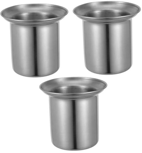 304 Stainless Steel Toilet Brush Holder with Automatic Soap Dispenser and Adhesive Cup Bidet Stand with S Tank Bin Holders and Folding Shower Screen Seal Replacement Set of 3 Silver Holders