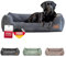 HS-Hundebett® Kuschelbett Deluxe Cord XL (90x110 cm) – Orthopädisches Hundebett mit Memory Foam & Anti-Rutsch – Waschbar – Anthrazit – Made in DE