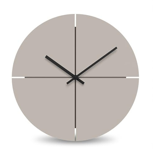 Cander Berlin MNU 2540 T XXL Wanduhr lautlos ohne Ticken 40 cm analog Küche Wohnzimmer modern Vintage warmgrau MDF