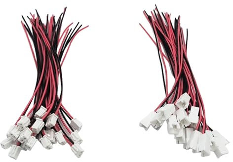 20 Pairs JST XH 2.54mm 2 Pin Male Female Connector Plug with 150MM Wire Cables for LED Strips, Lighting, Toys,PCB Control Boards