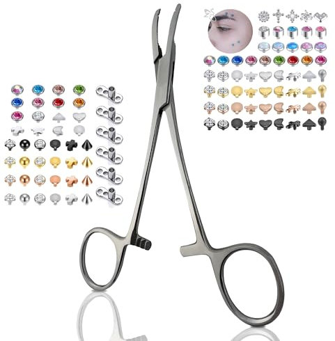 Dermal Piercing Pliers with 1.6mm Hole | Body Jewellery Holding Tool for Studs & Surface Bars | Piercing Removal & Changing Tool with Locking Grip