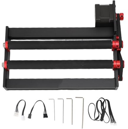 Hiraith 360° Rotatable Engraver Roller Module for Cylindrical Objects - Y-Axis Rotating Roller 2-150mm, Aluminum Alloy, LightBurn/GRBL Compatible, for Tumblers/Cans/Bottles