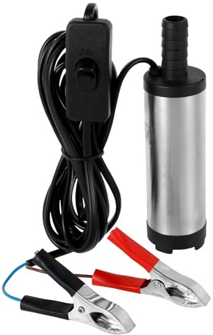 Dieselpumpe DC 12V 38mm Ölpumpe Wasser Pumpe mit Filter Edelstahl Tauchpumpe Öl Förderhöhe Heizölpumpe Kraftstoffpumpe für AutosWohnmobile Boote