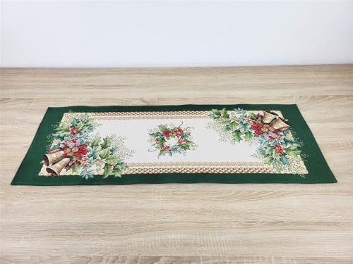 Sandner Tischläufer Gobelin Glockenpaar 38 x 100 cm Läufer Tischtuch Tischdekoration, 1 Stück