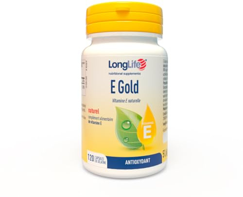 LongLife® E Gold 90 UI | Vitamine E sous forme de d-alpha-tocophérol | Forme la plus puissante de vitamine E | Action antioxydante | 3 mois de traitement | Sans gluten