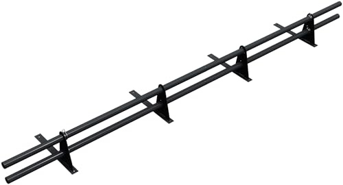 Parotec SCHNEEFANGROHR-Set 2 m für Trapezblech 2 Rohre, 4 Halter Anthrazit | Komplettset 200 cm für Dachpappe/Bitumenbahn & Shingles (Bitumenschindeln) – Schneefang/Dachlawinenschutz – RAL 7016