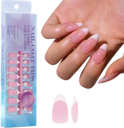 ShortSquare/Almond Soft Gels Nails Tips Full Covers Short For Gel Pre-Designed X Coat Press On Nail