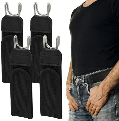 CPKONUUIP 4 PCS Gürtel Ohne Schnalle Herren: Schnallenloser Gürtel | Elastisch & atmungsaktiv - Unsichtbar unter Kleidung - ideal für Jeans - Reise & Alltag