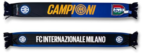 Inter, Sciarpa Poliestere Celebrativa Campioni d'Italia 2025/2026, Double Face