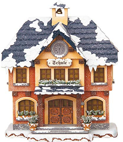 Hubrig-Volkskunst Winterkinder Schule mit Beleuchtung * Höhe 14cm