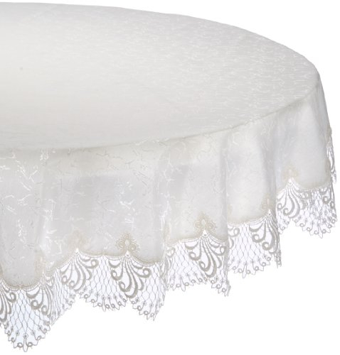Plauener Spitze 3086E_14_180 Tischdecke Nizza E, Größe 180 cm, rund