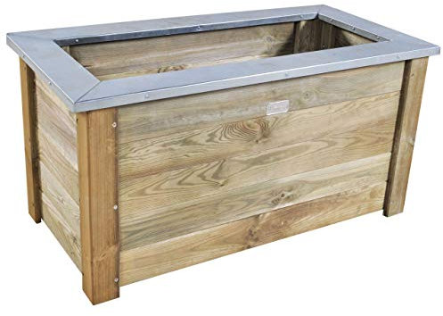 Forest Garden Cambridge Planter 100cm x 50cm Wooden with metal top
