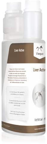 VetVital Viequo Liver Active | 1 l | Ergänzungsfuttermittel für Pferde | Zur Unterstützung des Gallenflusses, der Leberfunktion und der Verdauung | Rein pflanzliches Präparat